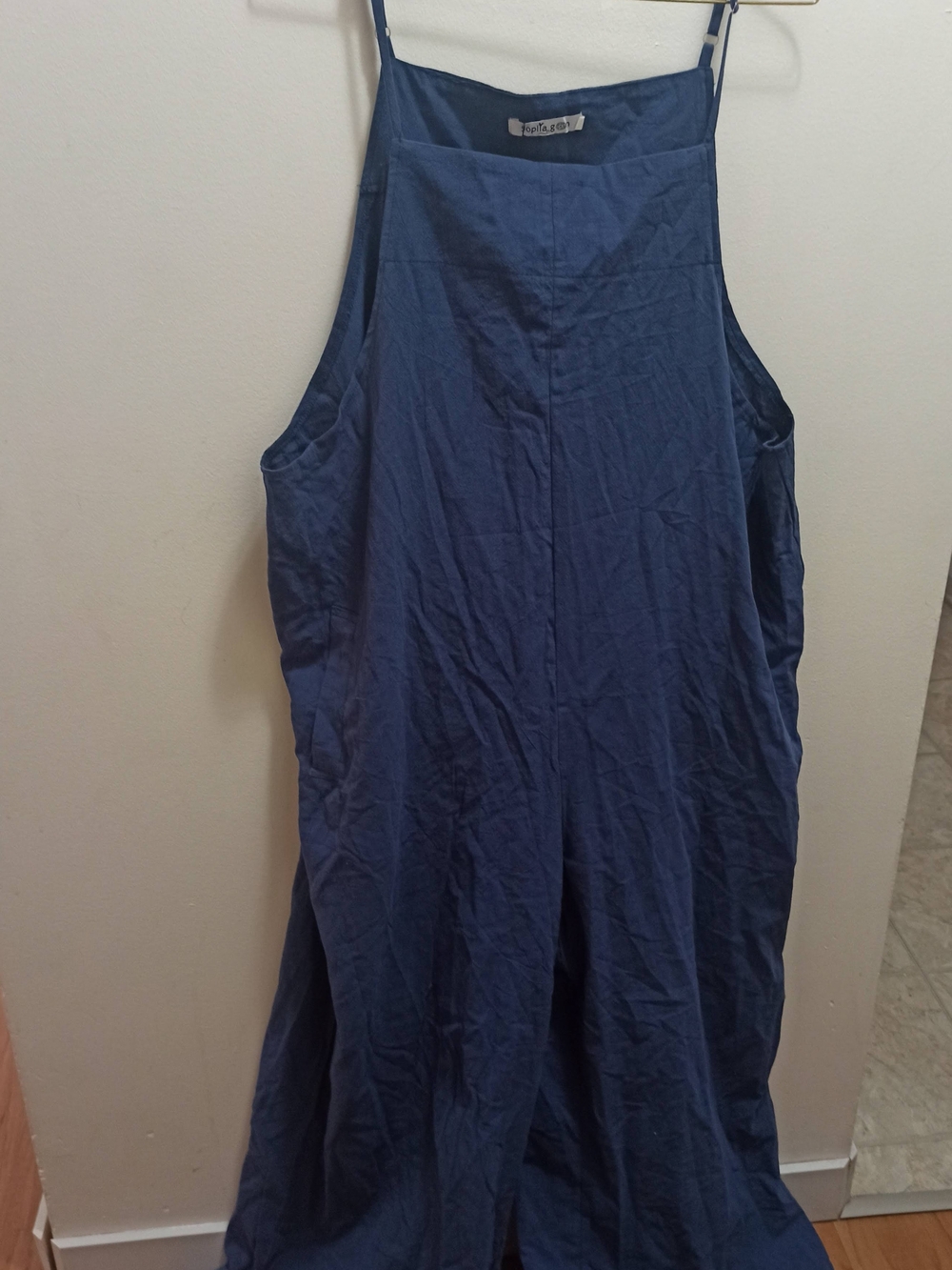 Blue Wide-Leg Overalls